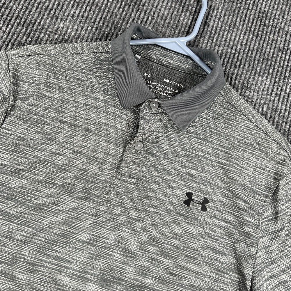 Under Armour Performance Polo Shirt Mens‎ Small Gray Short Sleeve Heat Gear Golf
